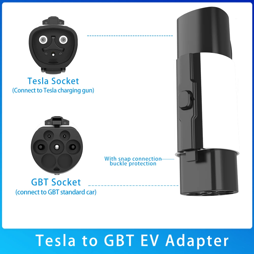Unirise Tesla to GBT EV Charger Adapter AC 32A 250V 7KW Charging NACS Converter TO GB/T Adapter for Electric car BYD Connectors