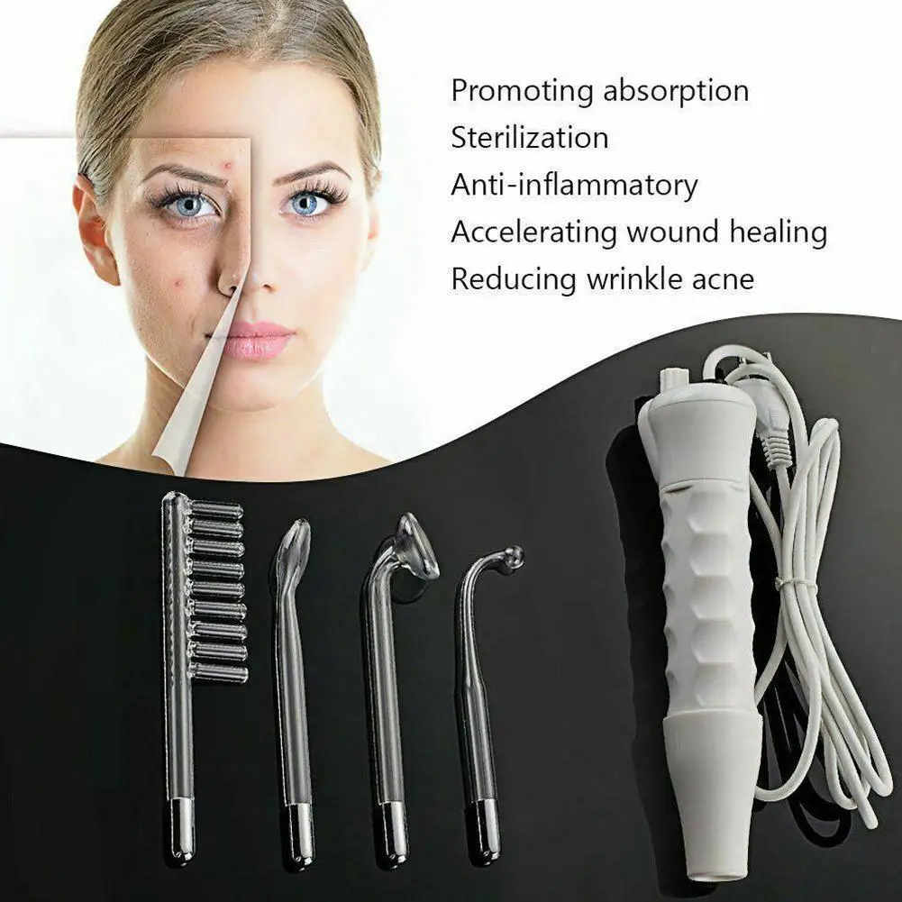 Portable Handheld High Frequency Skin Therapy Wand Machine for Acne Treatment Skin Tightening Wrinkle Reducing H4U7