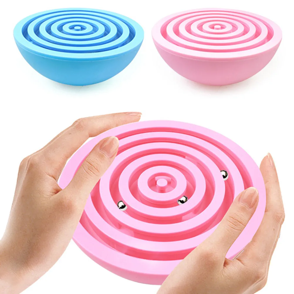 2Pcs Balance Maze Game Educational Brain Development Parent-Child Concentration Challenge Sky Blue Maze Ball Puzzle