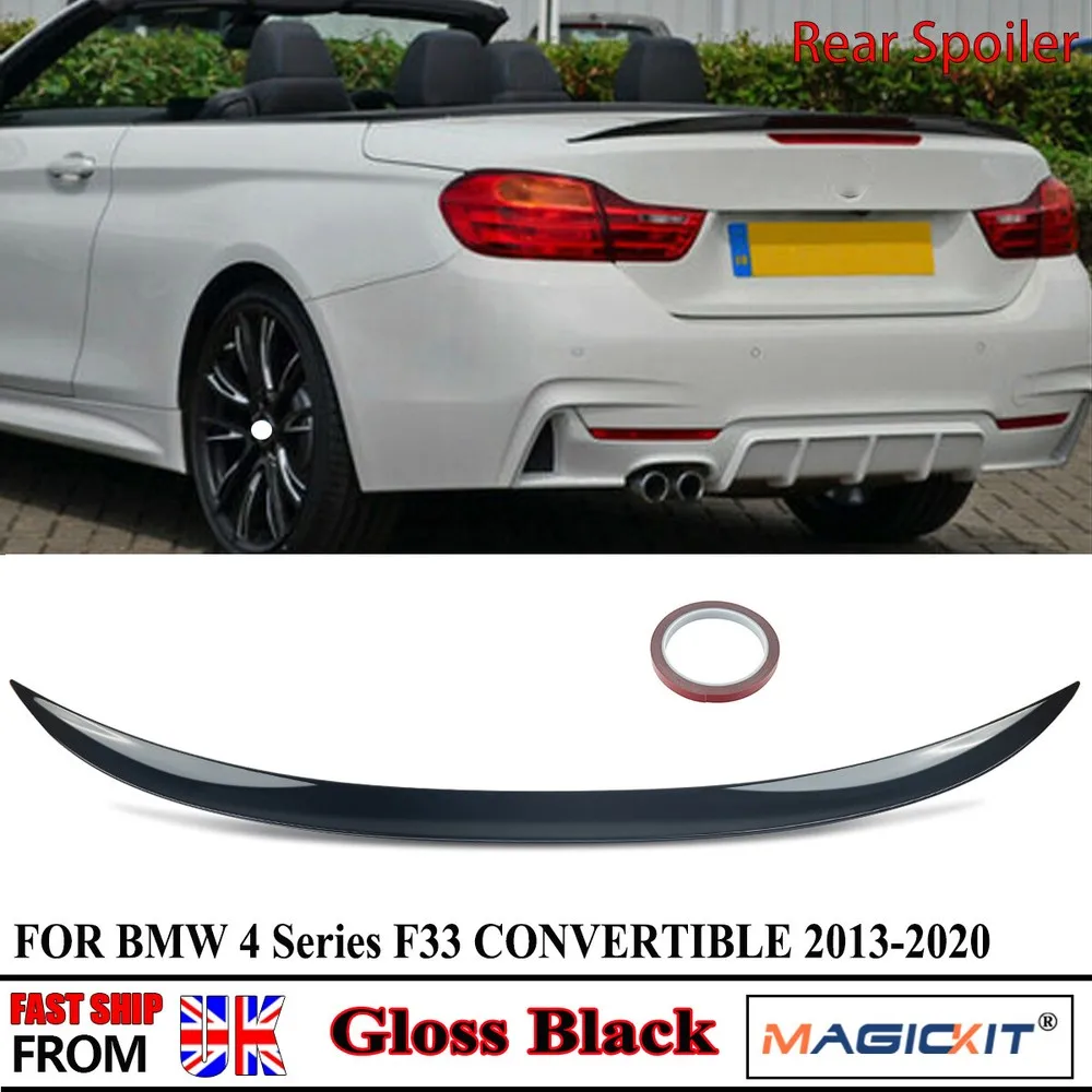 

Rear Trunk Spoiler FOR BMW 4 SERIES F33 420i 440i 420d 430d 2013-2021 CONVERTIBLE PERFORMANCE REAR BOOT SPOILER LIP GLOSS BLACK