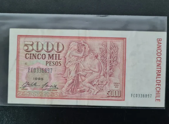 1995-2008 Chile 5000 Peso Original Notes VG-UNC