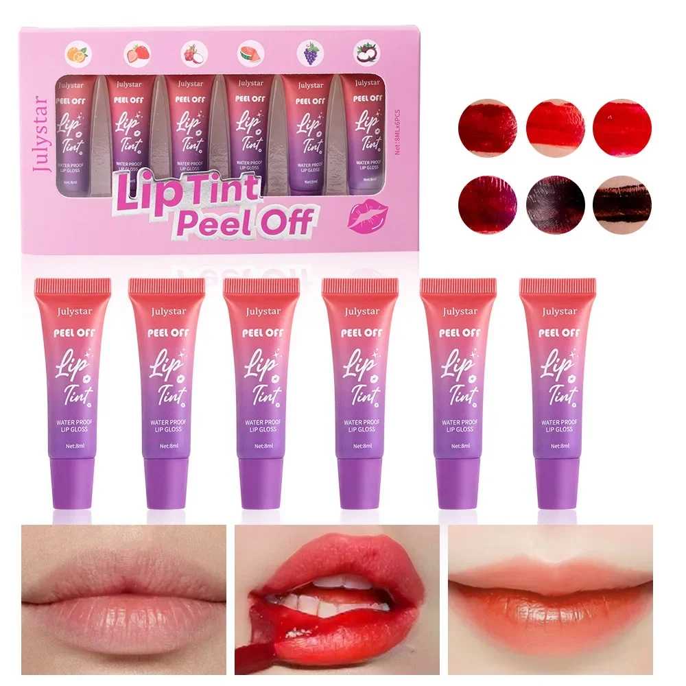 Alta calidad MISS ROSE 6 unids/set lápiz labial líquido desgarro brillo de labios maquillaje de larga duración taza antiadherente lápices labiales máscara cosméticos