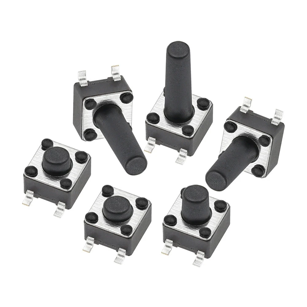 100 PCS 6*6*4.1~10 4 Pin Patch Micro Tact Switch Key Tactile Push Button Induction Switch 6x6 Series for Keyboard And Gaming