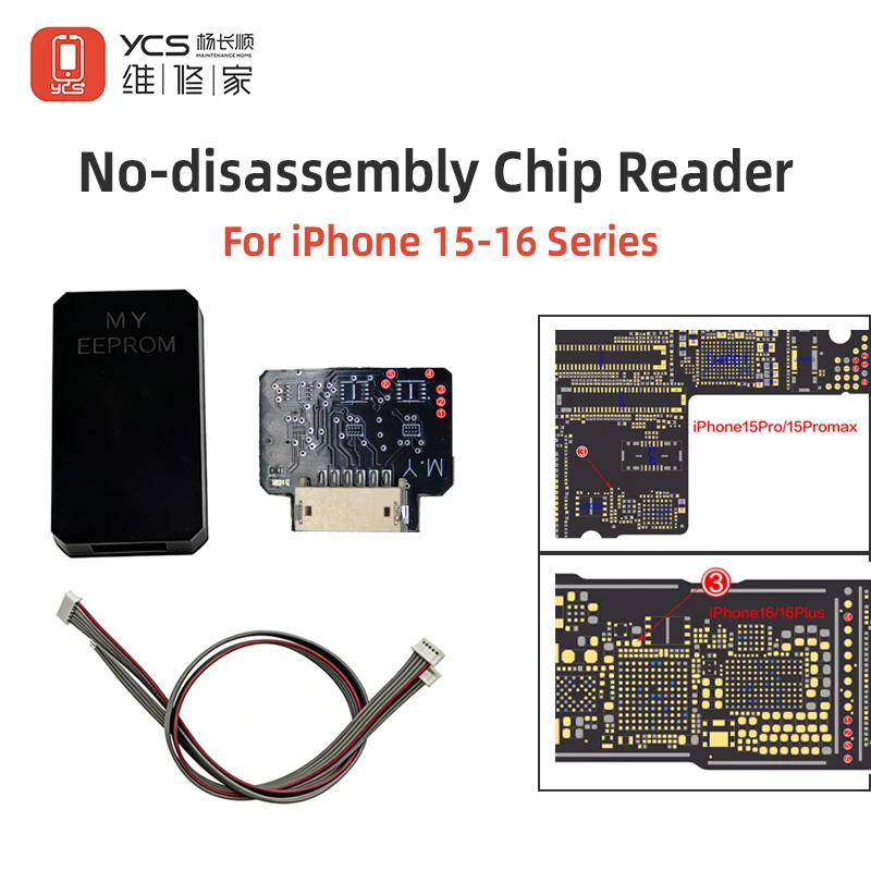 YCS Mr.Yang Read/Write Chip No-disassembly Chip Reader for iPhone 15-16 Series Fast Reading Repair of Charging Chip IC Tools Kit