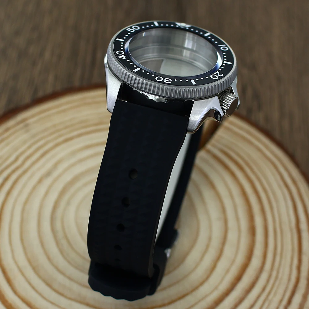 38mm silvery 3.8 Crown Watch Case Sapphire Glass For Seiko NH35 NH36 NH70 4R Movement Transparent/Solid bottom Cover SKX007/013