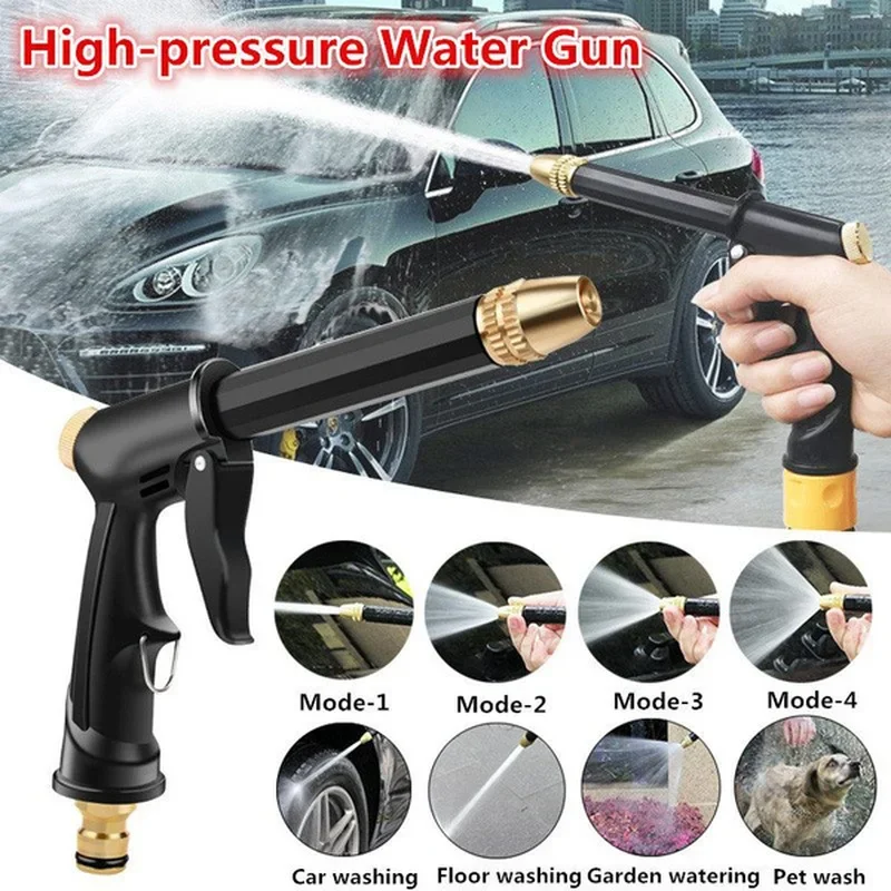 

Portable High-pressure Water Gun Adjustable Metal Cleaning Car Wash Machine Garden Watering Hose Nozzle Sprinkler Foam Water Gun