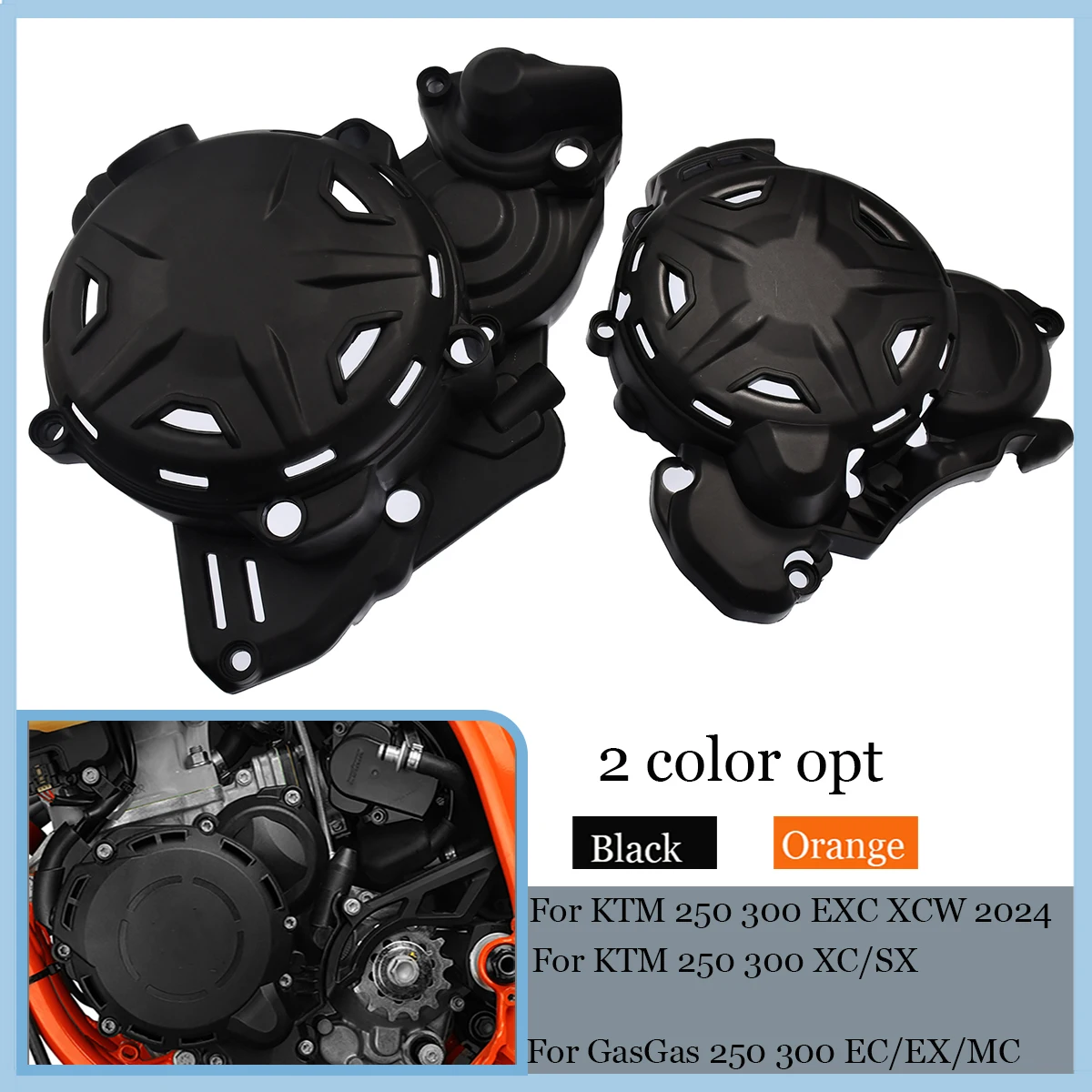 

Motorcycle Clutch Cover Ignition Protector Guard For KTM EXC 250 300 XC-W EXC250 XC-W300 For Husqvarna TE250 TE300 PRO 2T 2024