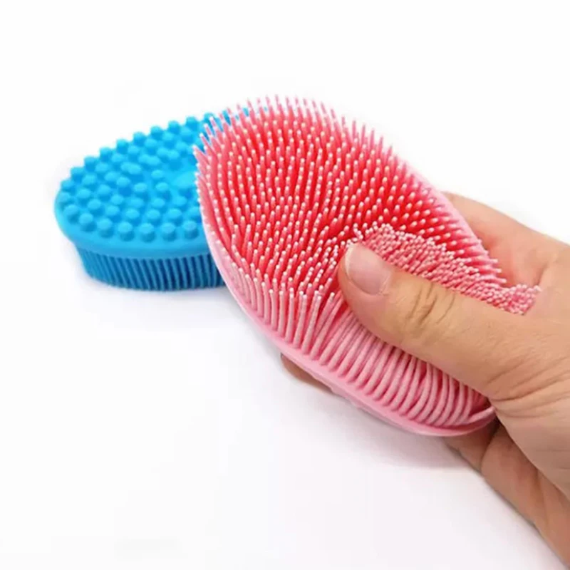 1PCS Silicone Body Brush For Body Bast Silicone Body Scrubber Back Scrubber Baby Shower Sponge Dry Massage Bath Towel