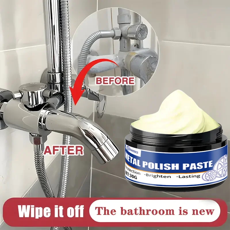 METAL POLISH KIT (MULTIFUNCTIONAL): Kitchen/Bathroom Refinish for Sink/Chrome/Ceramics,Glossy Wax,Stainless Steel Scratch Repair