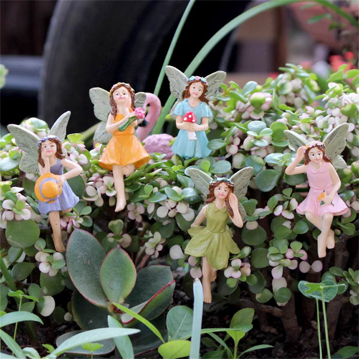 5‌pcs/set Resin Fairy Angel Statue - Wholesale Garden Decor for Outdoor & Lawn Scenes‌