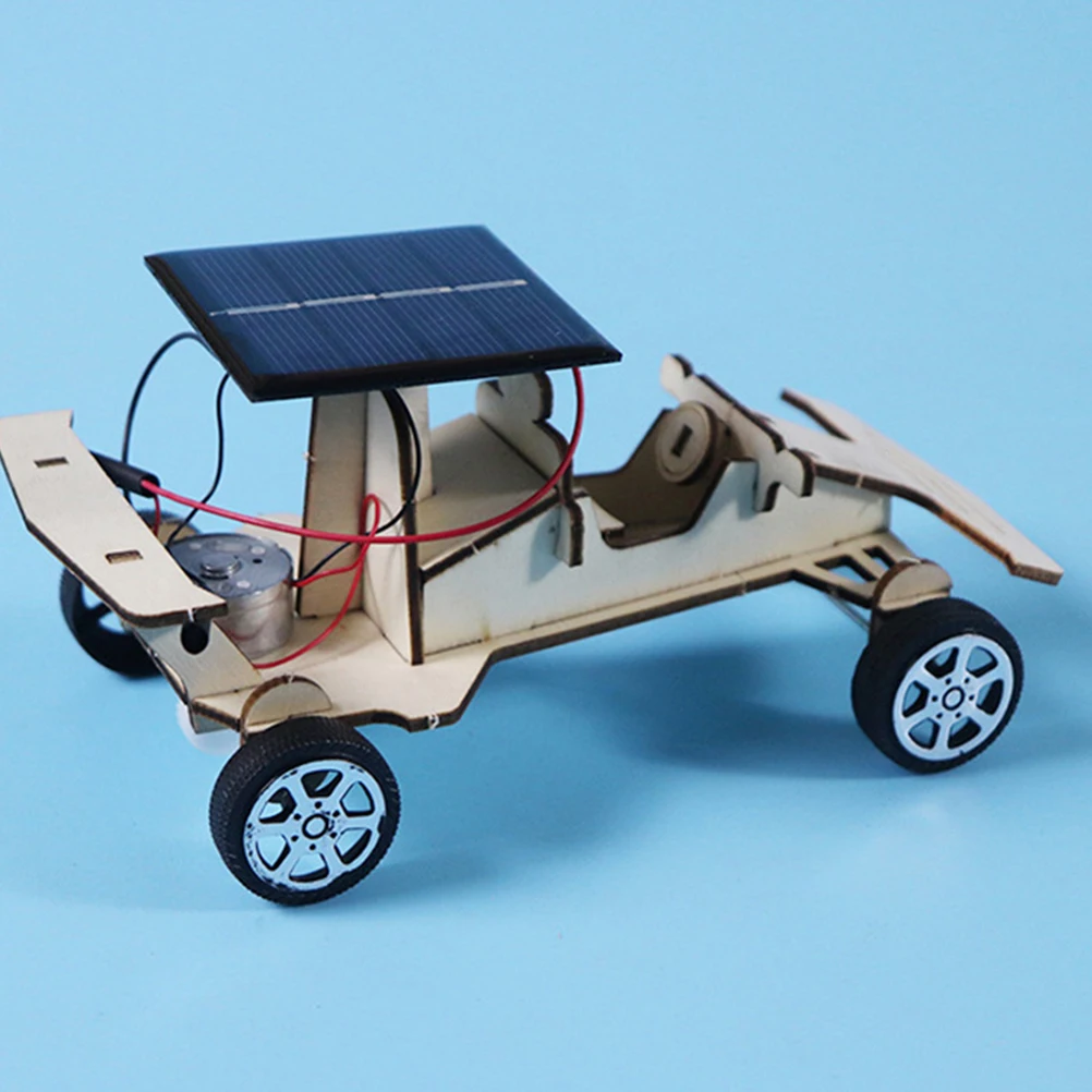 

Assembled Car Solar Toy Models Wooden Kit Children Plaything DIY on Skills Fashion Creative School Project Building Blocks