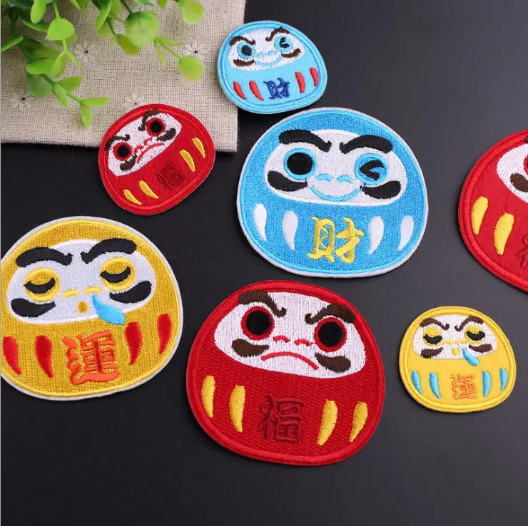 New Arrival 10 Pcs Big Small Luck Wealth Embroidered Patch Iron On Jeans Coat T-shirt Bag Shoe Hat Motif Emblem Accessory DIY