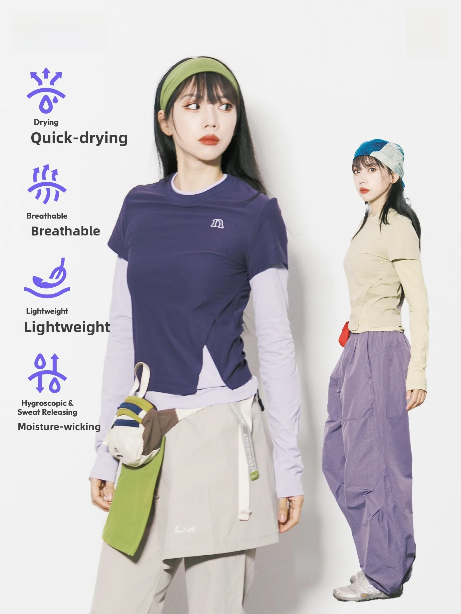 

Outdoor Sports Style Women's Slim Fit Long Sleeve T-Shirt Breathable Quick Dry Splice Design City Walk Hiking Cycling Climbing