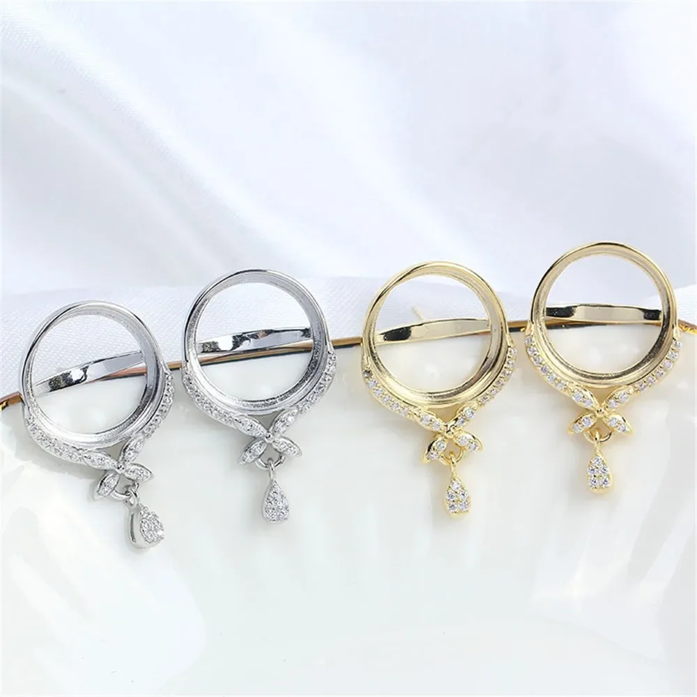 S925 Sterling Silver Pearl Earring Settings DIY Jewelry Making Supplies Blank Earring Posts for Handcrafted Accessories No Pearl