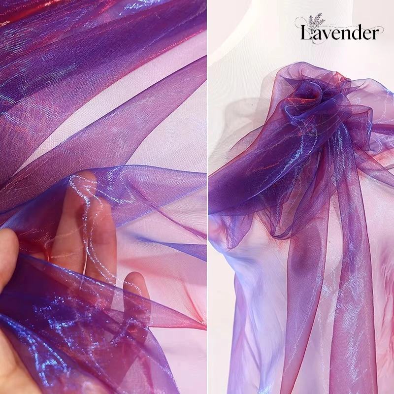 

Радужное легкое платье из органзы для свадеб и вечеринок, мягкая стеклянная марлевая ткань для выступлений и декораций для девочек