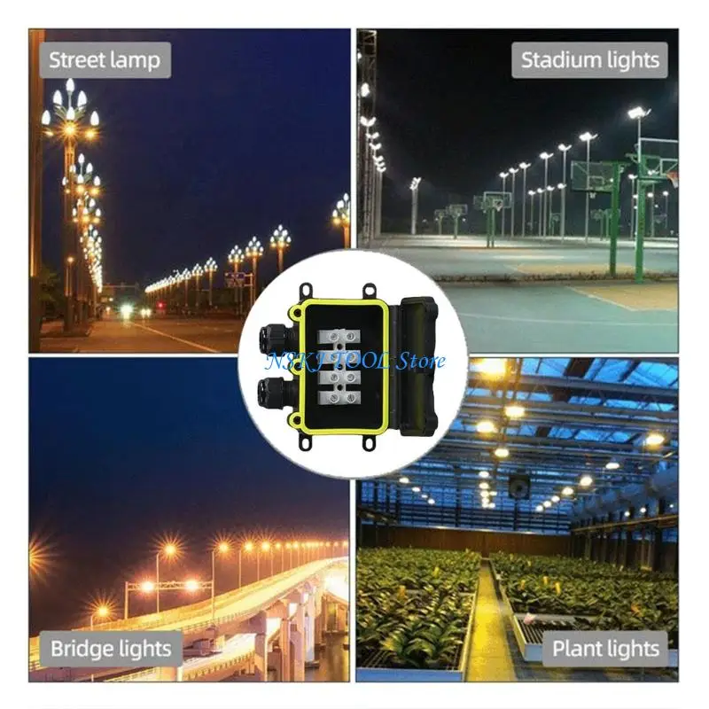 L8RC Outdoor Waterproof Junction Box 2 Way Plug Line Underground Electrical Junction Box Cable Connector Easy to Install