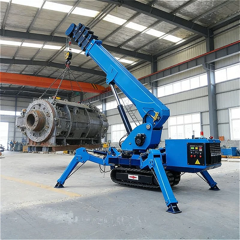 Spider Crane 0.995 Ton Mini Crawler Crane 1.1m Radius Slim Body 600mm Width for Doorway Access Indoor Lifting Customized Sale