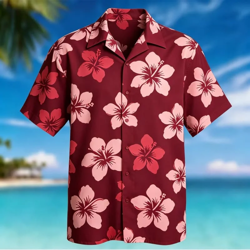 Summer Minimalist Plant Printed Collar Shirt Tequila Pineapple Banana Youth Versatile Short Sleeve
