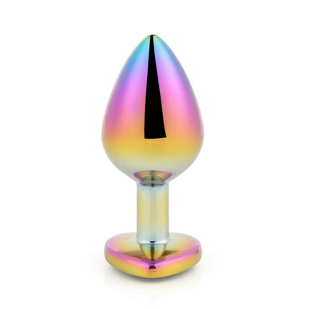 1PC Colorful Heart-shaped SM Metal Anal Plug Fetish Toys for Adult Anal Expanse Kit Stainless Steel Plug Adult Sex Toy 3 Size