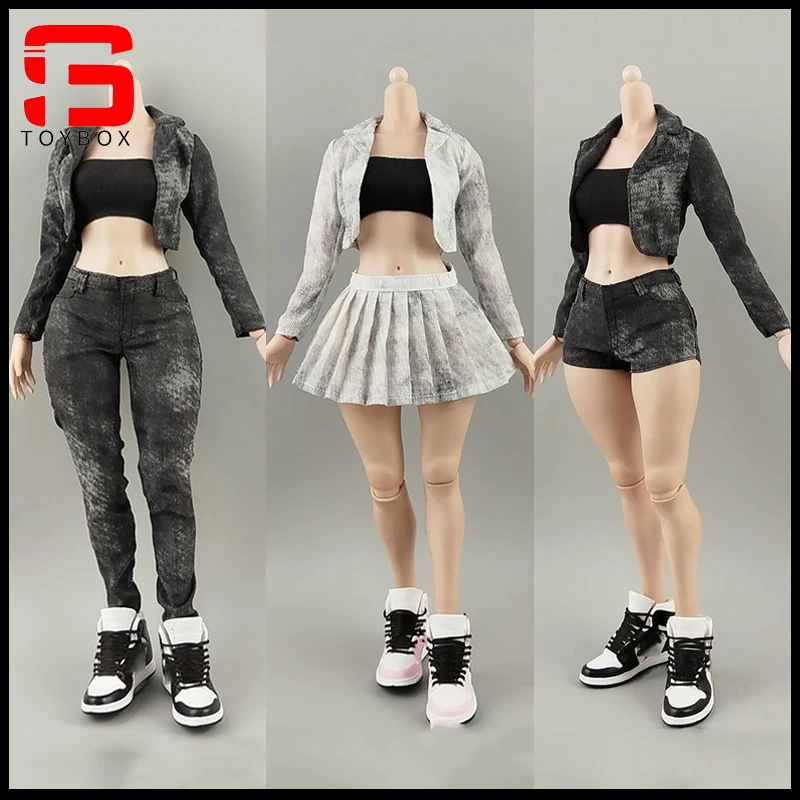 1/6 skala krótki komplet garniturów szorty plisowana spódnica długie spodnie ubrania Model Fit 12 ''kobieta żołnierz figurka ciało