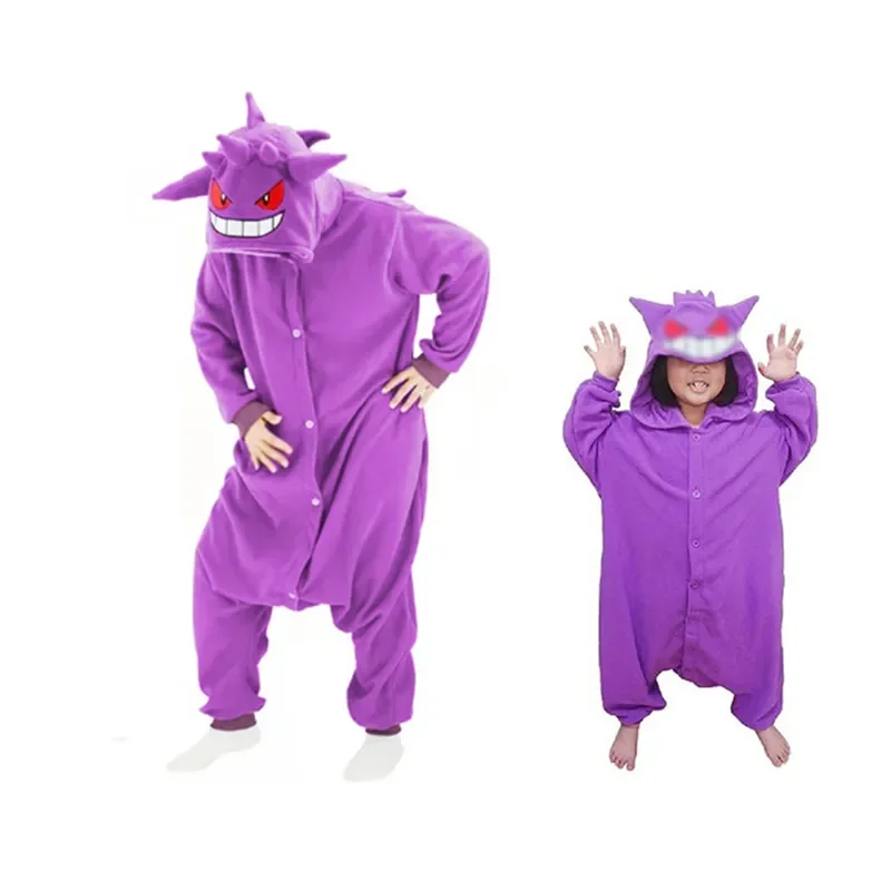 

Miniso для взрослых, комбинезоны кигуруми с фиолетовым драконом, теплые флисовые пижамы с животными, женский карнавальный костюм на Хэллоуин, пижамные наряды