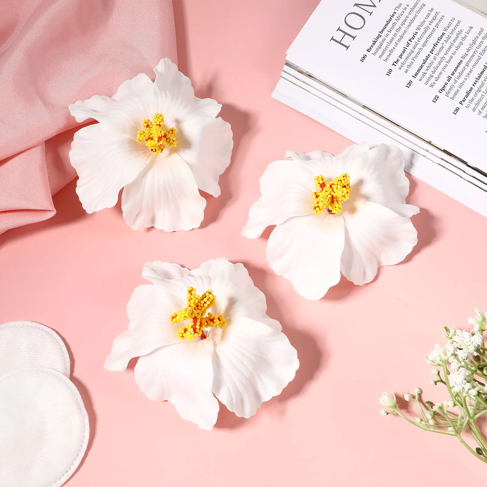 

10 Pcs Hairpin Decoration Fete Decorations Hibiscus Clip Party Hawaii Flower Accessorie Girl