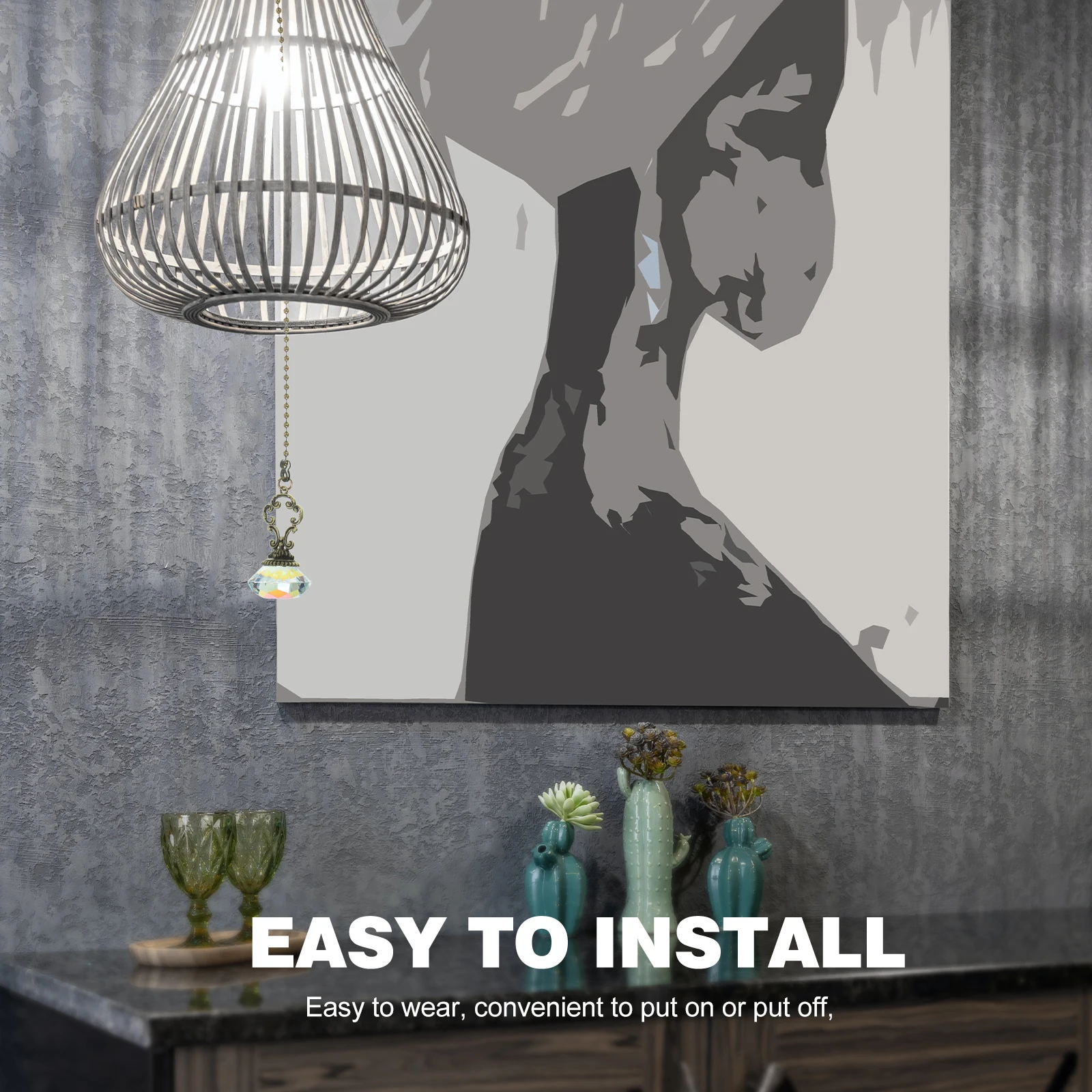 

Crystal Pendant Ceiling Light Pull Chain Extension for Fan Replacement Elegant Decorative Pull Cord for Ceiling Fans and Lamps