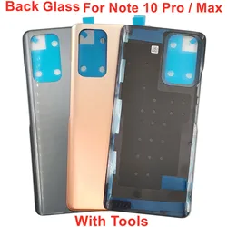 A+++ Glass Battery Cover For Xiaomi Redmi Note 10 Pro Max Hard Back Lid Door Rear Housing Panel Case With Adhesive Glue Sticker