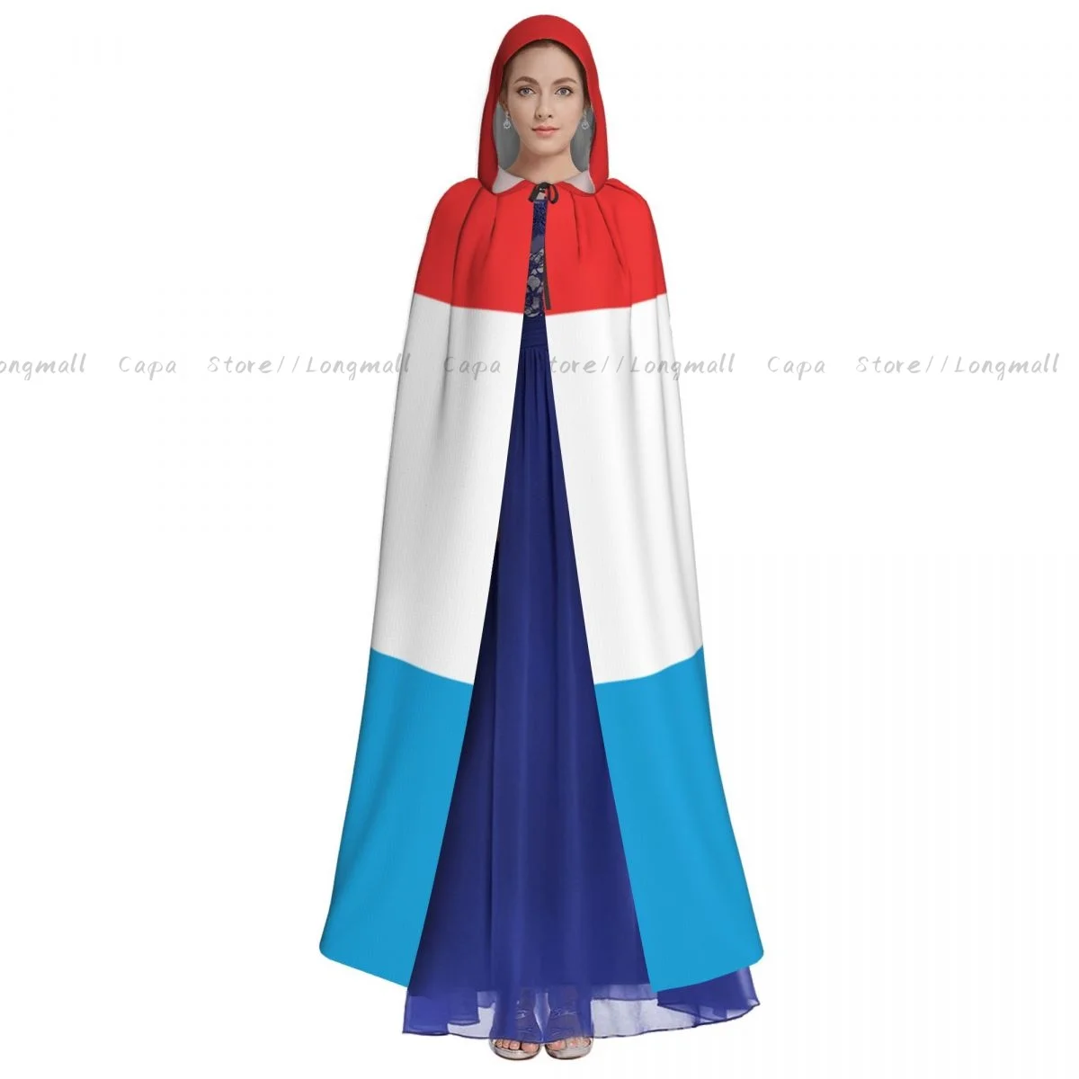 Unofficial Flag Of The Province Of Luxembourg Cloak Hooded Cosplay Costume Halloween Adult Long Party Cape