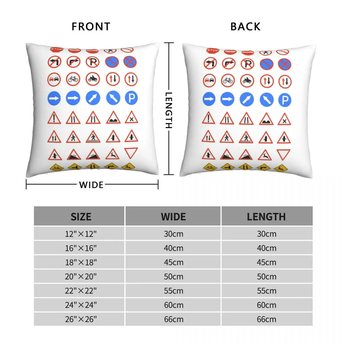 Traffic Sign Mashup Square Pillowcase Polyester Linen Velvet Printed Zip Decor Room Cushion Cover