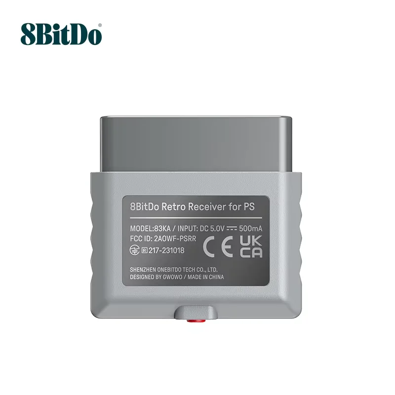 8Bitdo PS Bluetooth-ontvanger, retro-adapter, compatibel met PS1/PS2-consoles, voor Windows 10/11, game-accessoires voor gangbare controllers.
