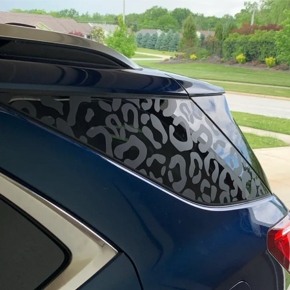 Universal Leopard Cheetah Quarter Window Die Cut Car Decal Stickers Fits Most SUV and Pickup Trucks Fits Toyota Ford Chevy Dodge