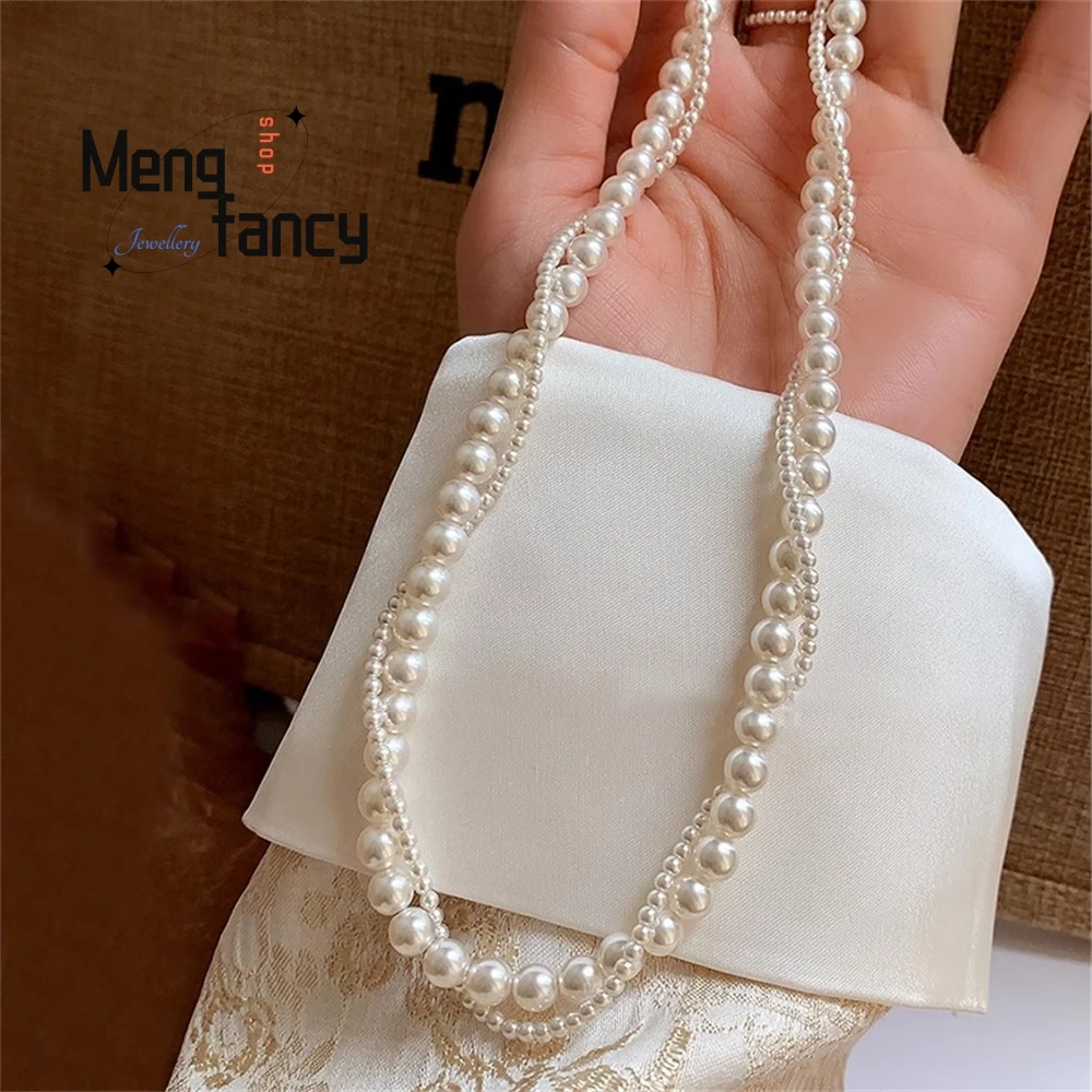 Wysokiej jakości prosty i wysokiej klasy damski łańcuszek do obojczyka z koralikami i lekki luksusowy niszowy łańcuszek na szyję Biżuteria modowa