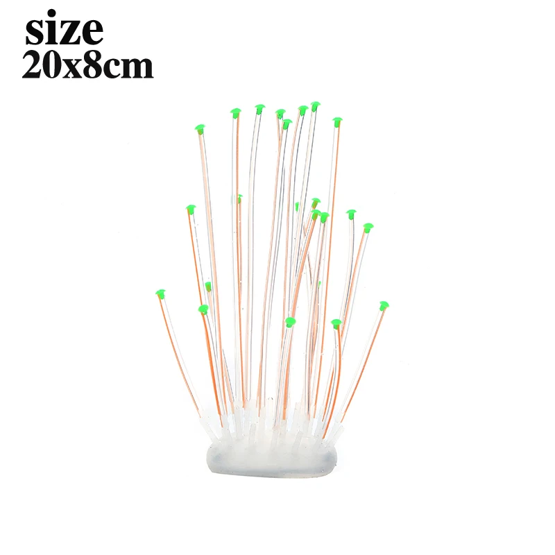 Silicone Emulation Coral Dual Color Tube Fish Tank Plant Aquarium Underwater Landscape Fake Water Grass Decoration Ornaments