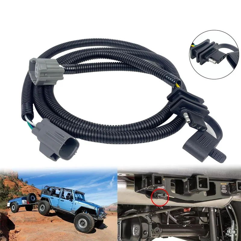 4-Pin Trailer Wiring Harness 17275.01 Compatible with 2007-2018 Jeep Wrangler JK ,Tow Hitch Wiring Trailer Light Connect