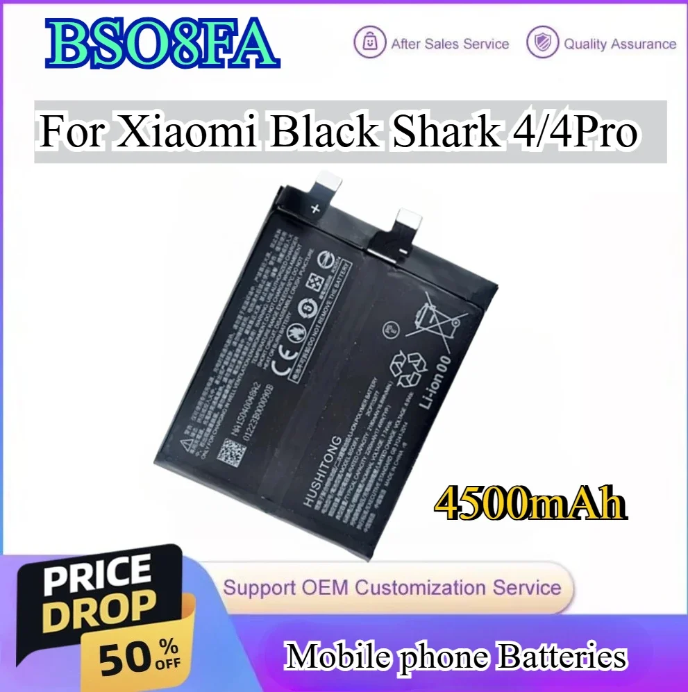 4500mAh  New BS08FA Mobile Phone Battery For Xiaomi Black Shark 4/4Pro Phone Replacement Batteries