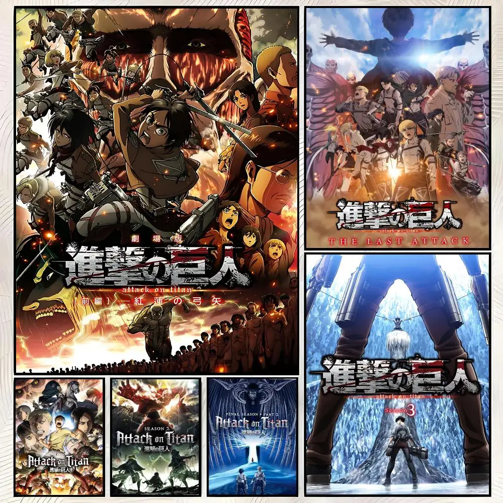 Anime A-attack on Titan Poster Trendy HD PP Paper Waterproof Wall Art Print for Bedroom Living Room Decor