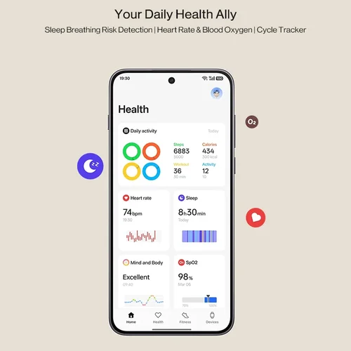 Imagen 2 del producto Versión global OnePlus Watch 3 Reloj inteligente de 43 mm Pantalla AMOLED de 1,32 ""Fino a 60 horas de duración de la batería Sistema operativo de Google NFC