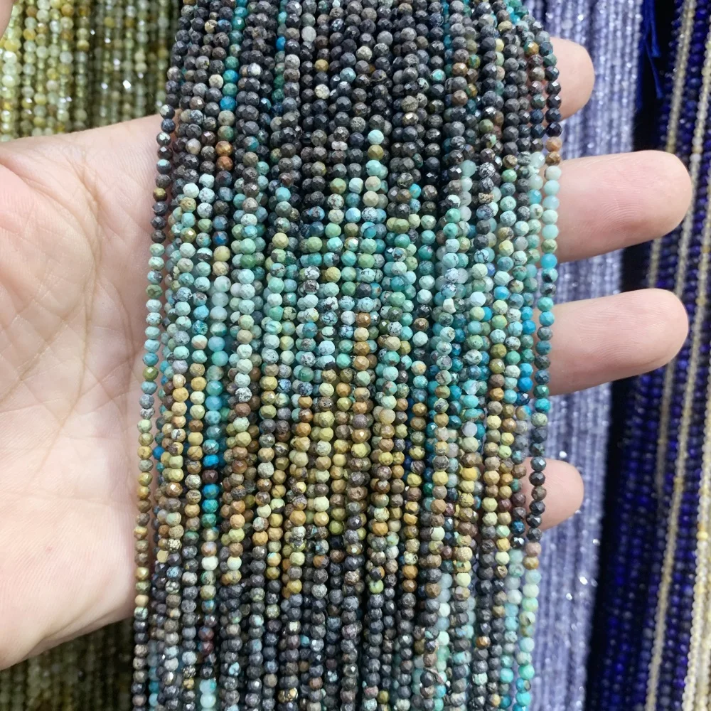 

Natural 2mmRound Faceted Natural Stone Lepidolite lolite Labradorite DIY Earrings Necklace Bracelet Jewelry Making 15" Stra