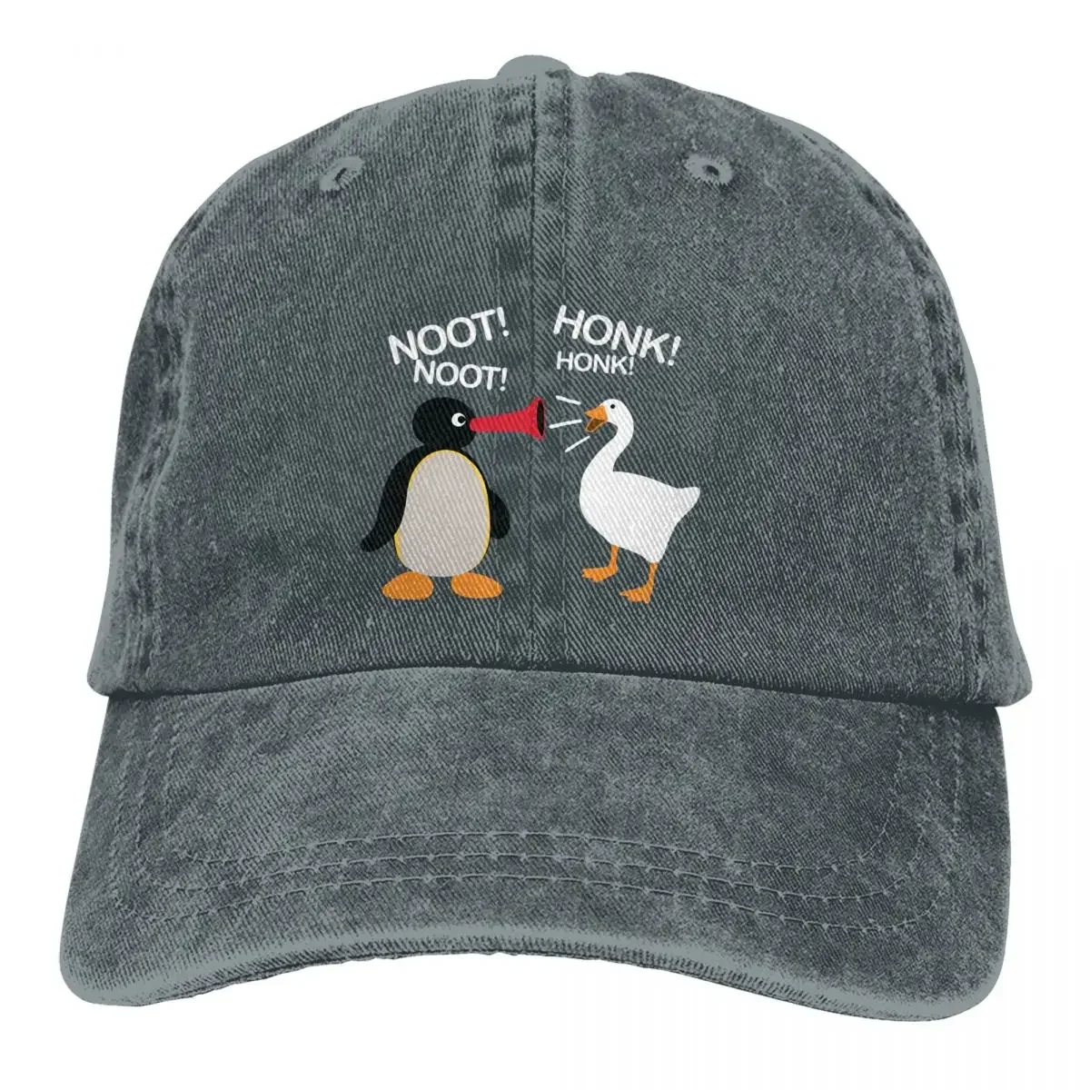 Washed Men's Baseball Cap Honk Honk Trucker Snapback Caps Dad Hat Noot Pingu Pinga Penguin TV Golf Hats