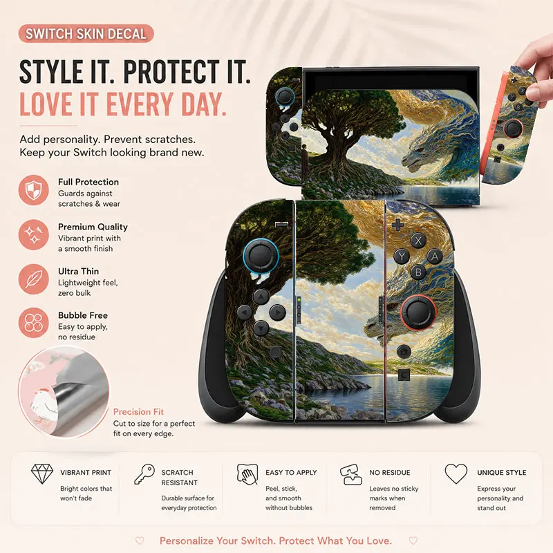 Creative pattern SWITCH game console protective film, with natural touch and comfortable feel, featuring personalized designs