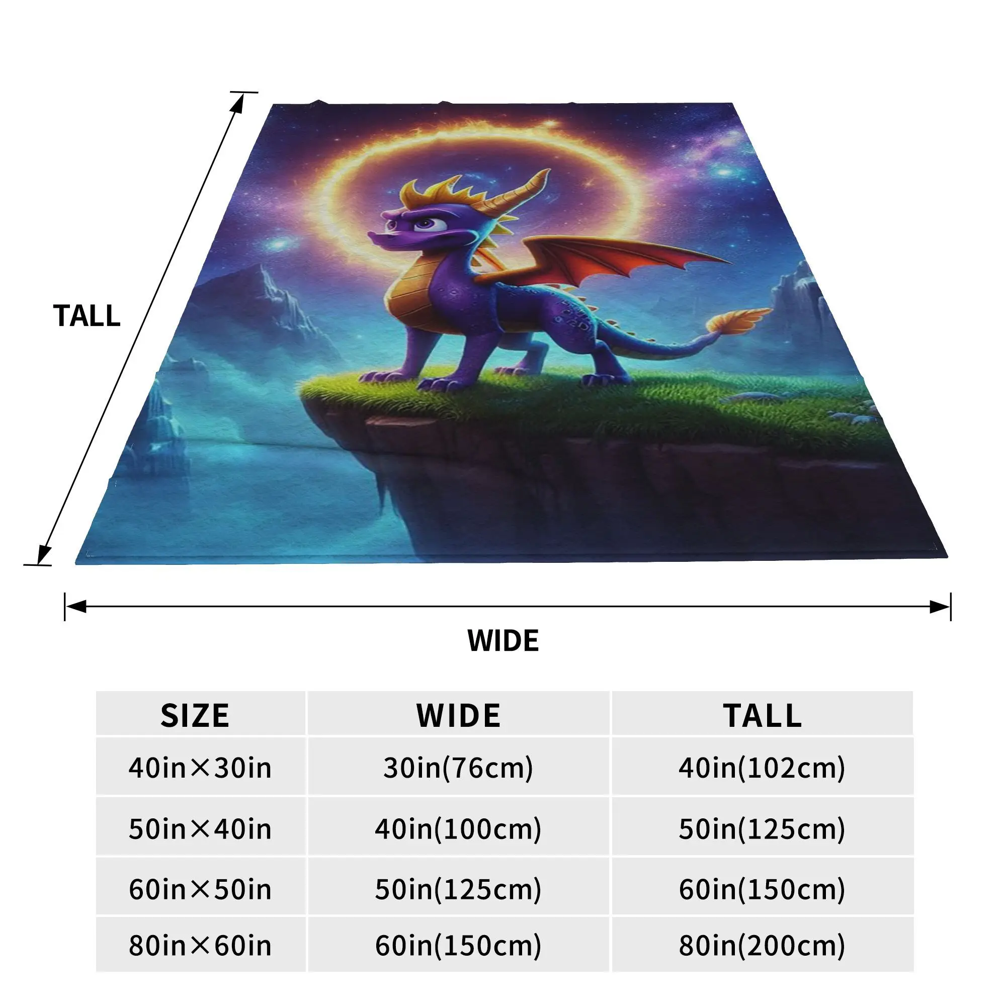 Flannel Throw Blanket Ice Spyro Warm Plush Blankets Soft Bedding for Bed Living room Home Picnic Sofa