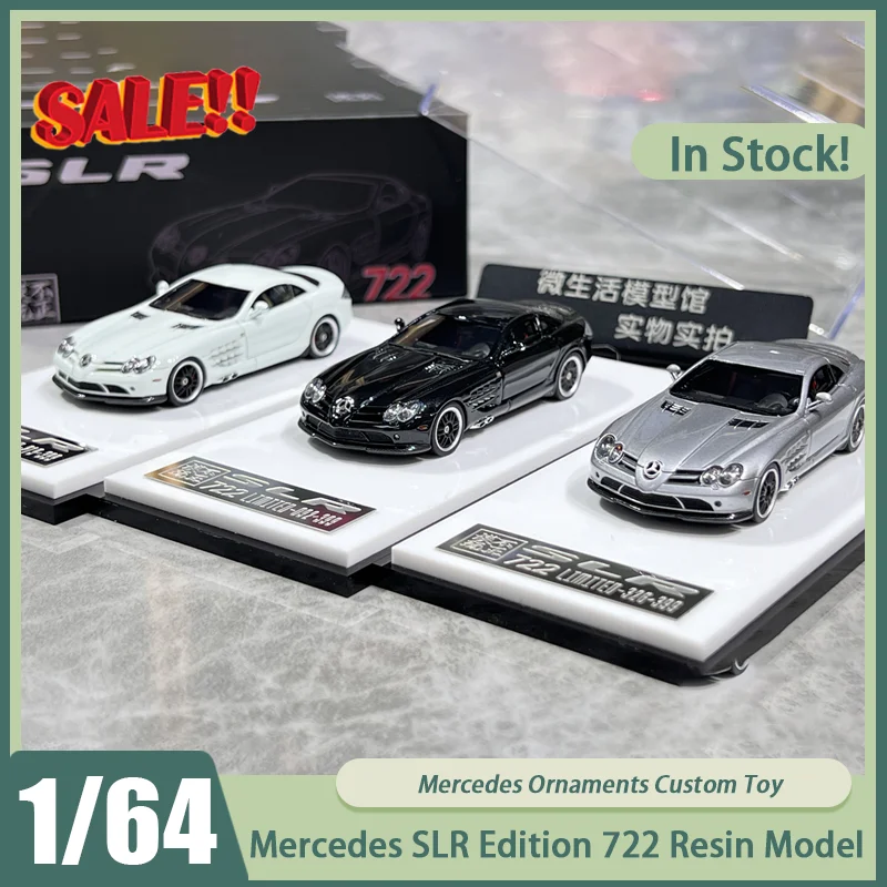 Новинка в наличии 1:64 Mercedes Slr Edition 722, модель автомобиля из смолы, миниатюрные литые под давлением украшения Mercedes, игрушки на заказ, подарок для детей Новинка в наличии 1:64 Mercedes Slr Edition 722, модель автомобиля из смолы, миниатюрные литые под давлением украшения Mercedes, игрушки на заказ, подарок для детей