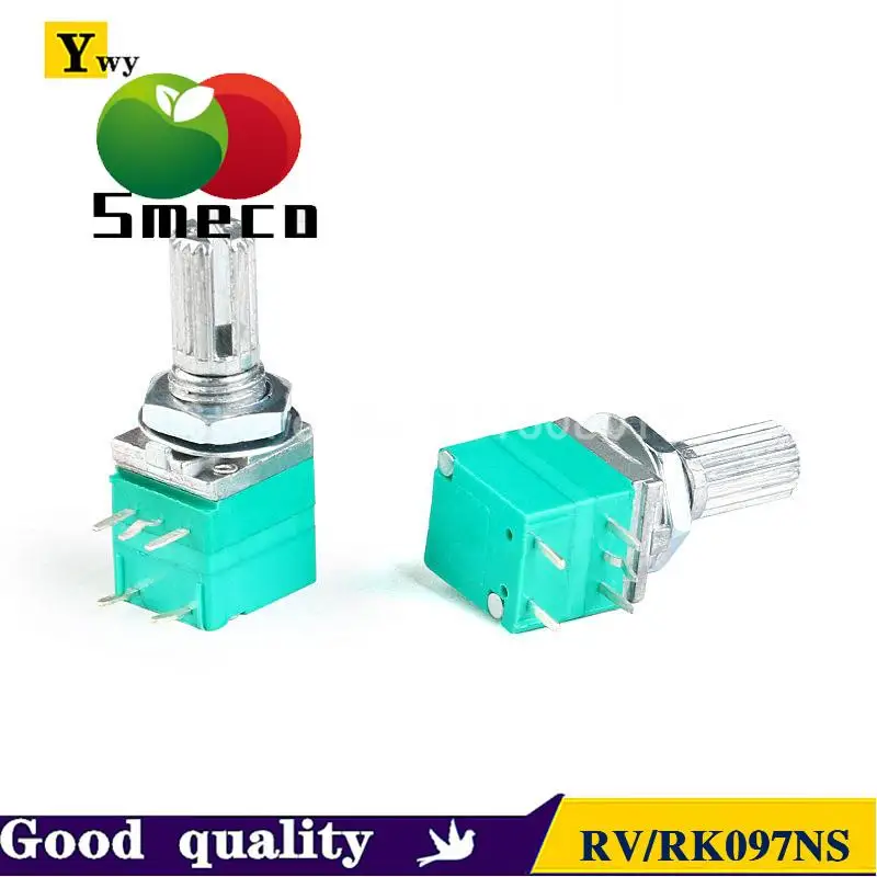 2pcs/LOT RV/RK097NS volume potentiometer 5PIN resistance value B5K10K20K50K100K adjustable potential