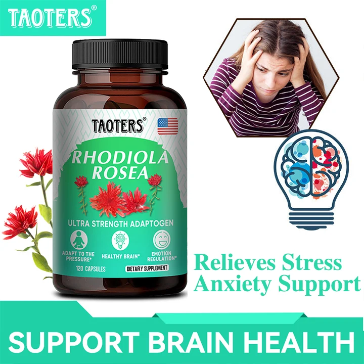 Rhodiola Rosea Extract Capsules - Anti-inflammatory, Relieves Anxiety and Restlessness, Supports Brain Health, Mood Regulation