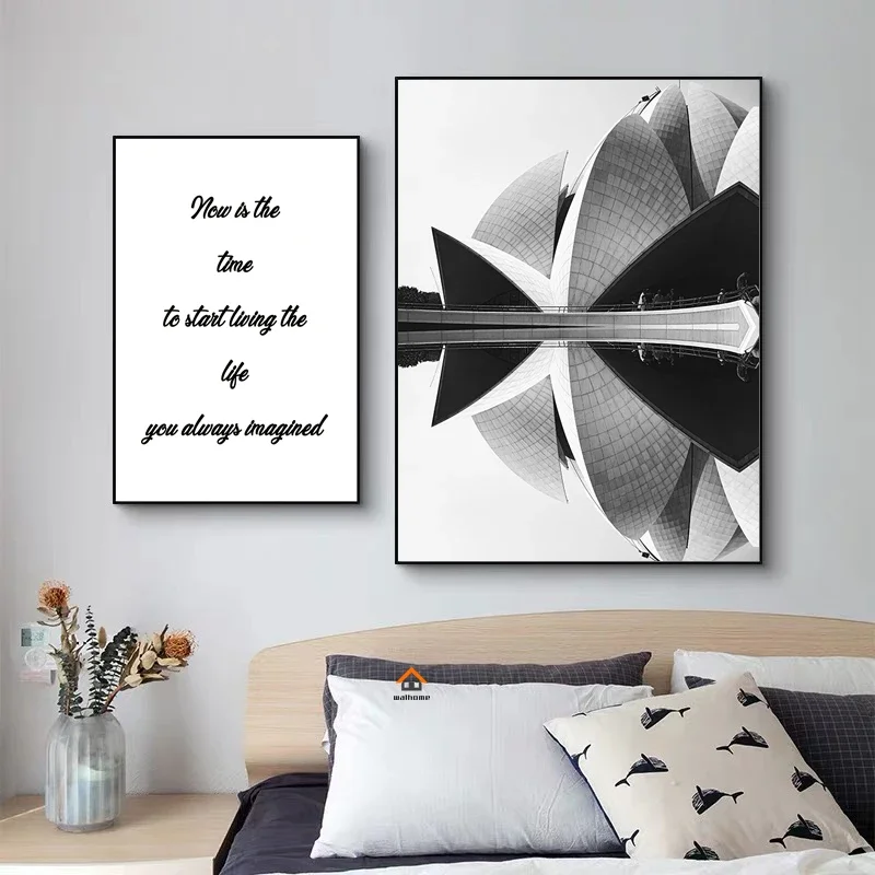 Modern New York London Paris Sydney City Landmark Landscape Poster Canvas Painting Wall Art Black White Pictures Home Room Decor