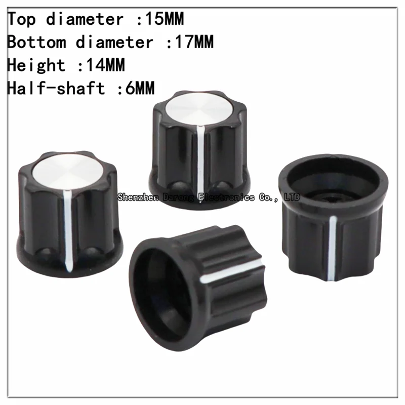 17×14 cap type plastic knob cap semi-shaft potentiometer encoder rotary cap Electric guitar volume/Electrical equipment switch