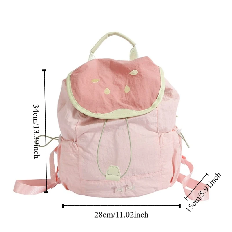Ransel Serut Stroberi Warna Dopamin Ransel Nilon Buah Gaya Korea Travel Tahan Air Kapasitas Besar