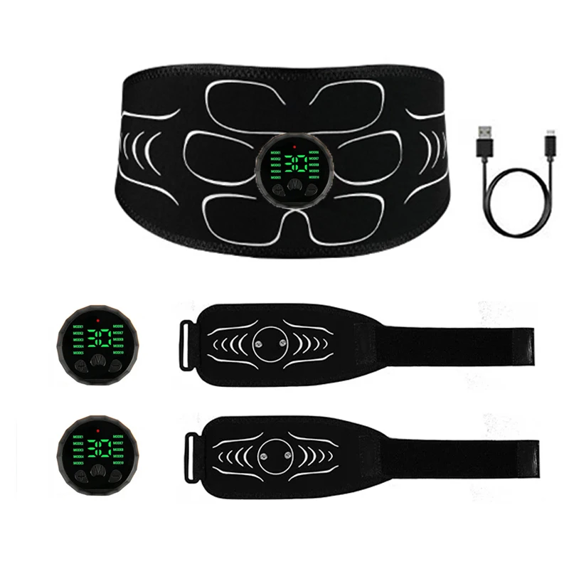 Smart Waist Abdominal Toning Belt Abdominal Muscle Trainer Muscle Toner For Arm Leg Training Home Fitness Massager USB Recharge