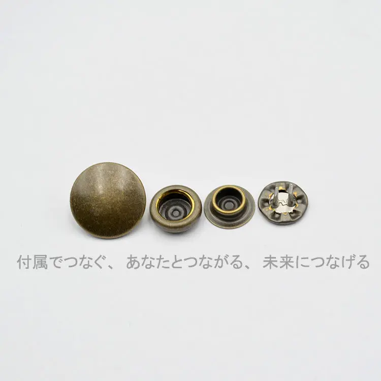 20 Stück Doppelstift-Vier-in-Eins-Schnalle, japanische YKK Bronze Laurel One-Star Version, Retro-Schnappverschluss für Jacken – Detail 7